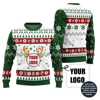 Custom Logo For Company Funny Ugly Christmas Sweater