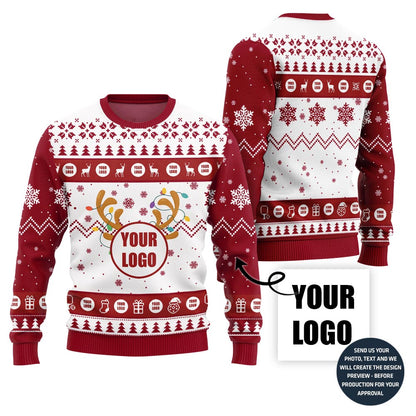 Custom Logo For Company Funny Ugly Christmas Sweater