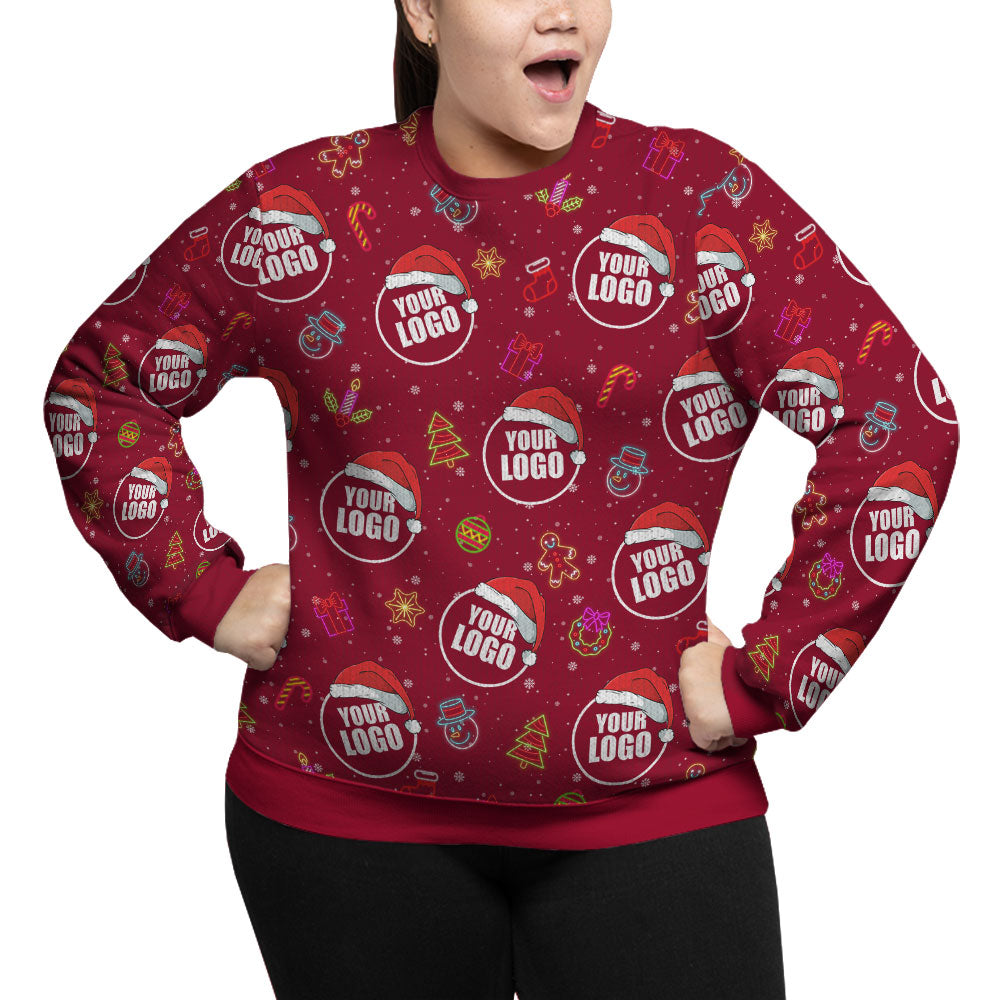 Custom Logo For Company Plus Size Christmas Sweater