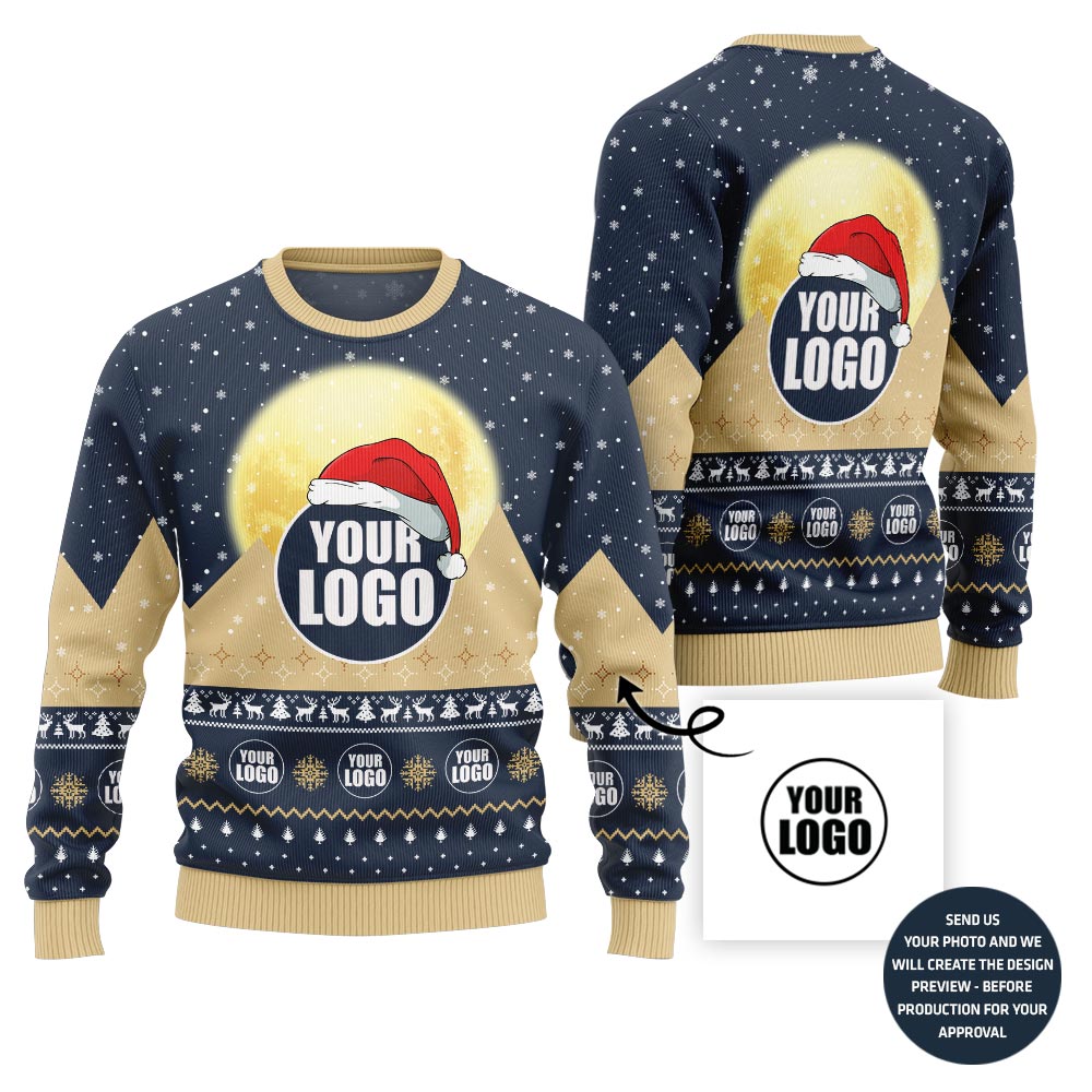 Custom Logo For Group Ugly Holiday Sweater
