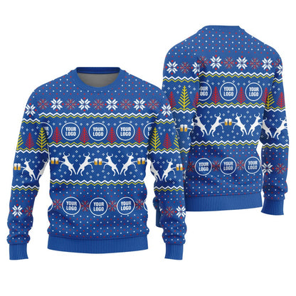Custom Logo Funny Reindeer Beer Christmas Sweater For Brand Royal