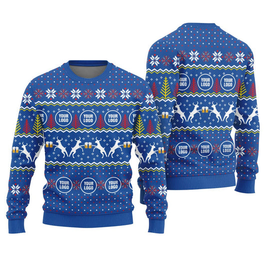 Custom Logo Funny Reindeer Beer Christmas Sweater For Brand Royal