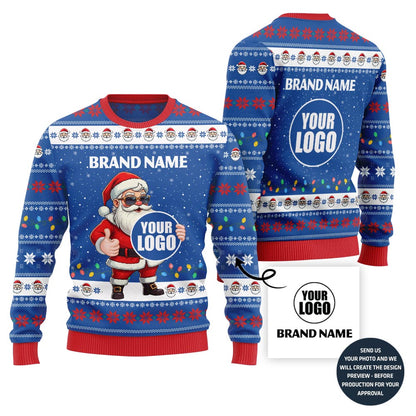 Custom Logo Funny Santa Ugly Christmas Sweater