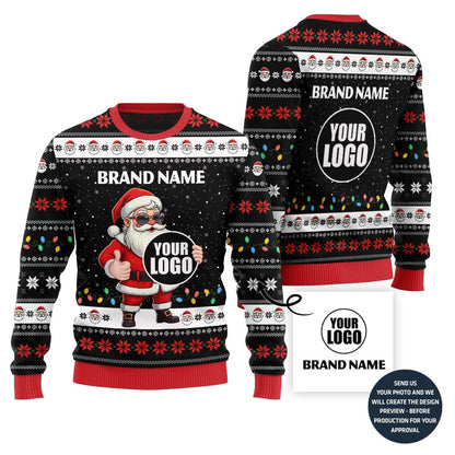 Custom Logo Funny Santa Ugly Christmas Sweater