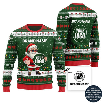 Custom Logo Funny Santa Ugly Christmas Sweater