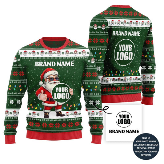 Custom Logo Funny Santa Ugly Christmas Sweater