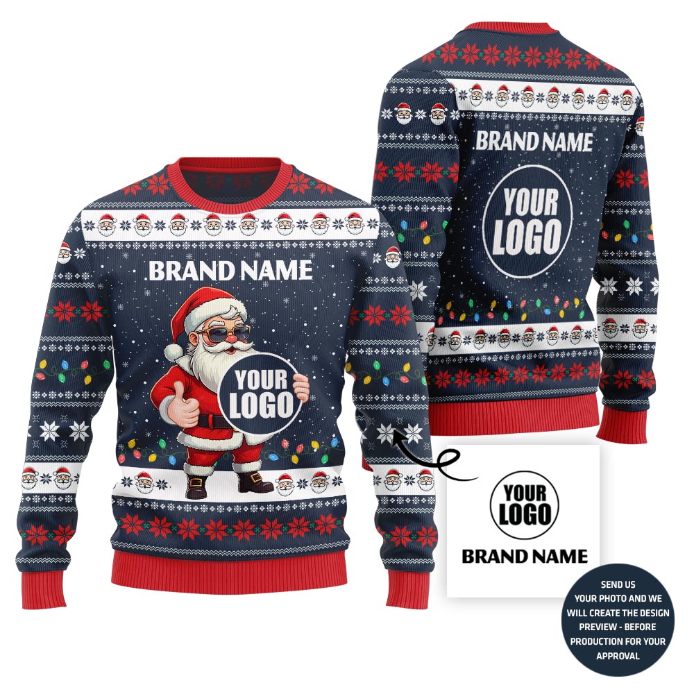 Custom Logo Funny Santa Ugly Christmas Sweater