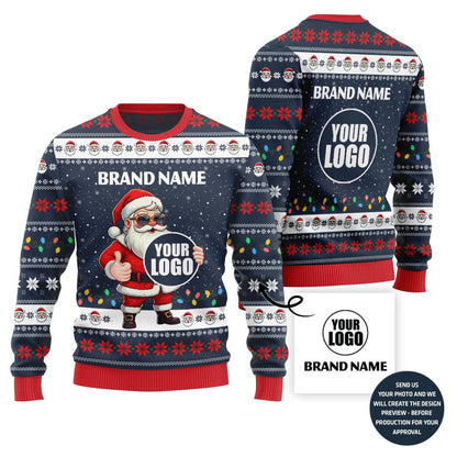 Custom Logo Funny Santa Ugly Christmas Sweater