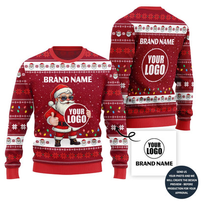 Custom Logo Funny Santa Ugly Christmas Sweater