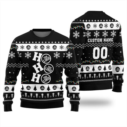 Custom Logo Ho Ho Ho Funny Ugly Christmas Sweater