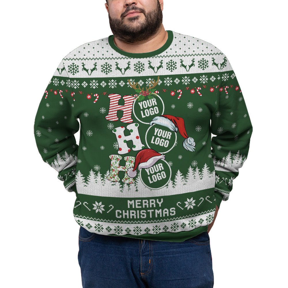 Custom Logo Ho Ho Ho Plus Size Ugly Christmas Sweater