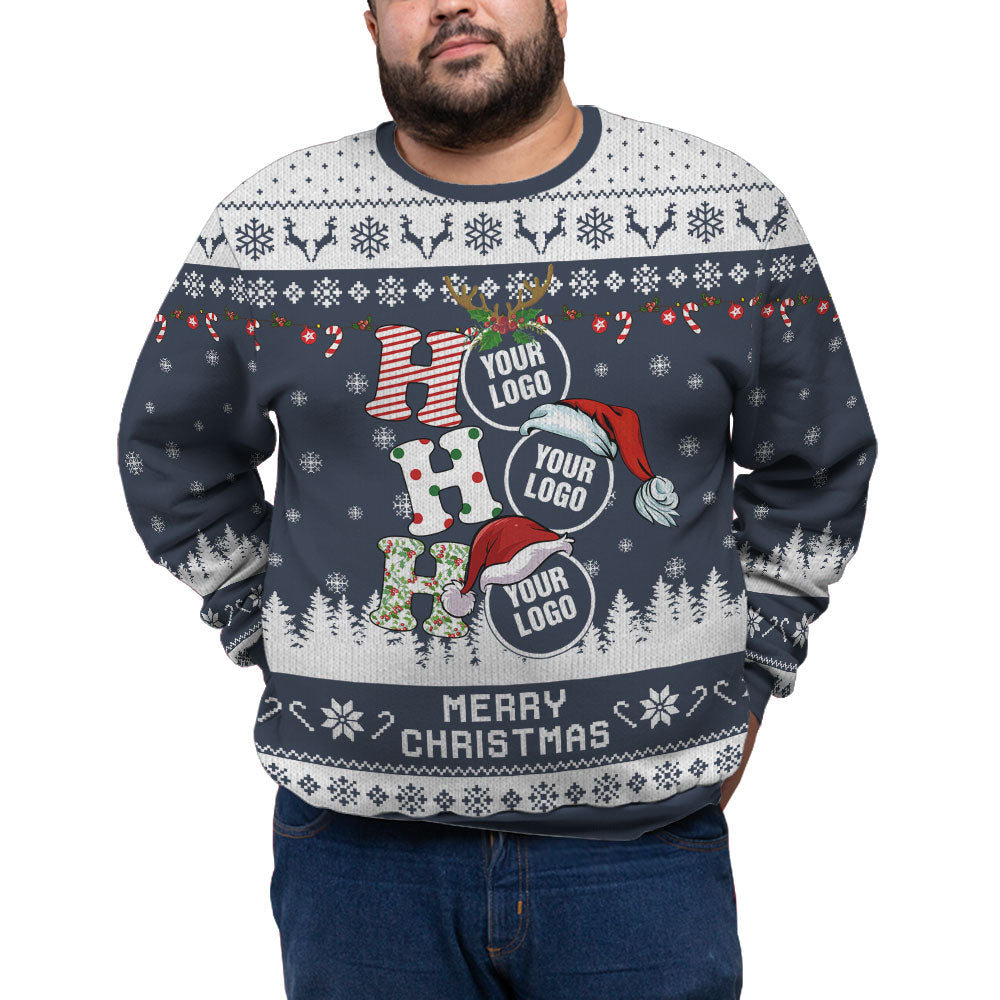 Custom Logo Ho Ho Ho Plus Size Ugly Christmas Sweater