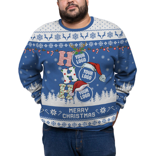 Custom Logo Ho Ho Ho Plus Size Ugly Christmas Sweater