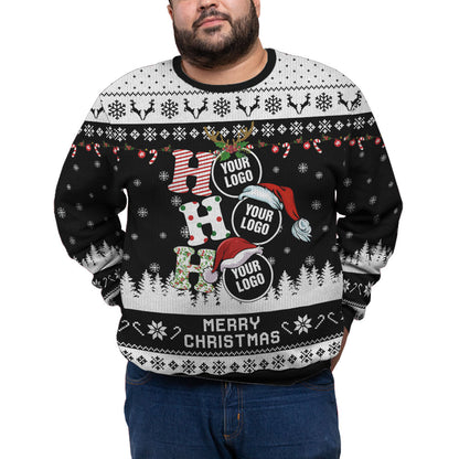 Custom Logo Ho Ho Ho Plus Size Ugly Christmas Sweater