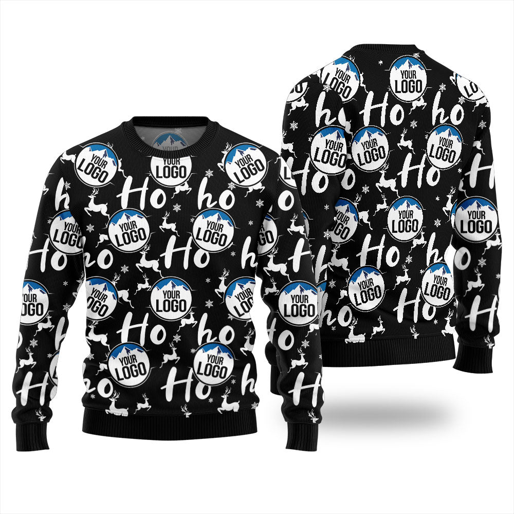 Custom Logo Ho Ho Ho Ugly Christmas Sweater