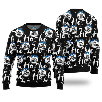 Custom Logo Ho Ho Ho Ugly Christmas Sweater