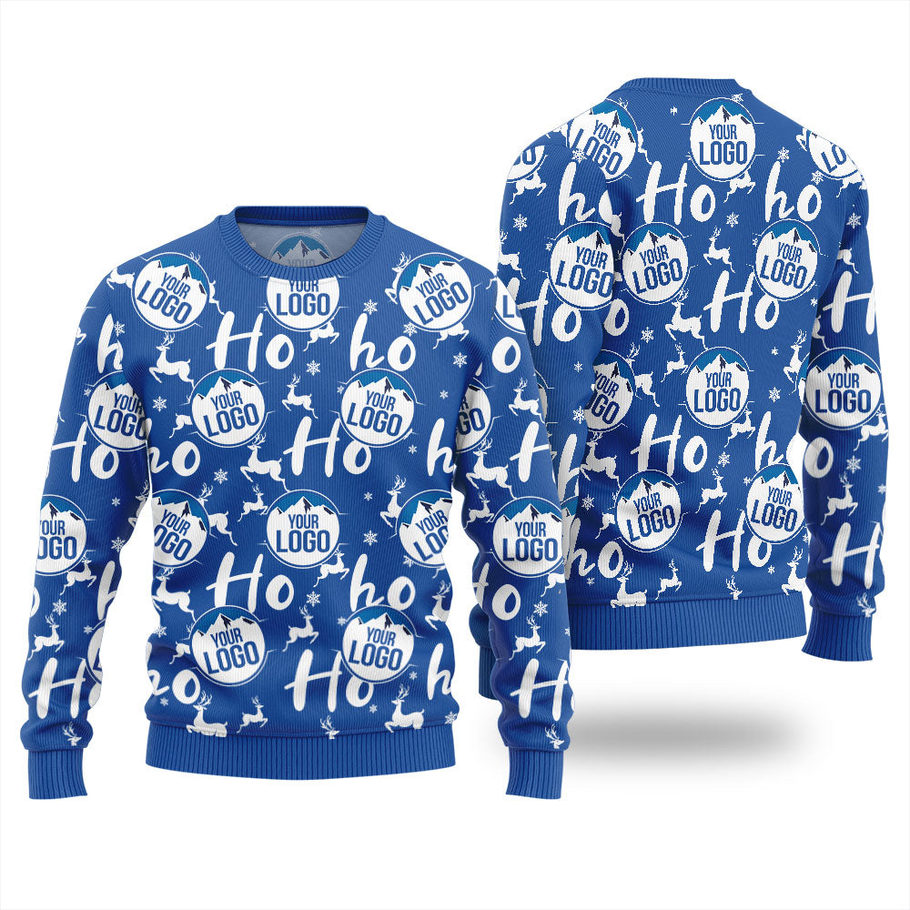Custom Logo Ho Ho Ho Ugly Christmas Sweater