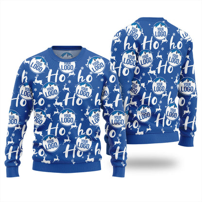 Custom Logo Ho Ho Ho Ugly Christmas Sweater