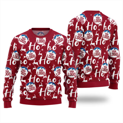 Custom Logo Ho Ho Ho Ugly Christmas Sweater