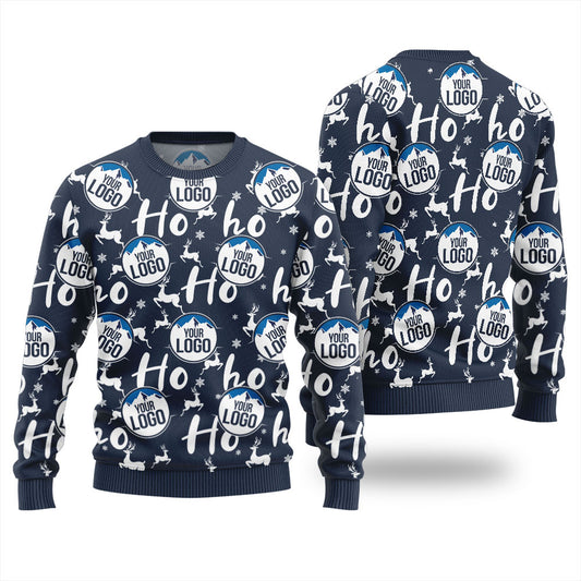 Custom Logo Ho Ho Ho Ugly Christmas Sweater