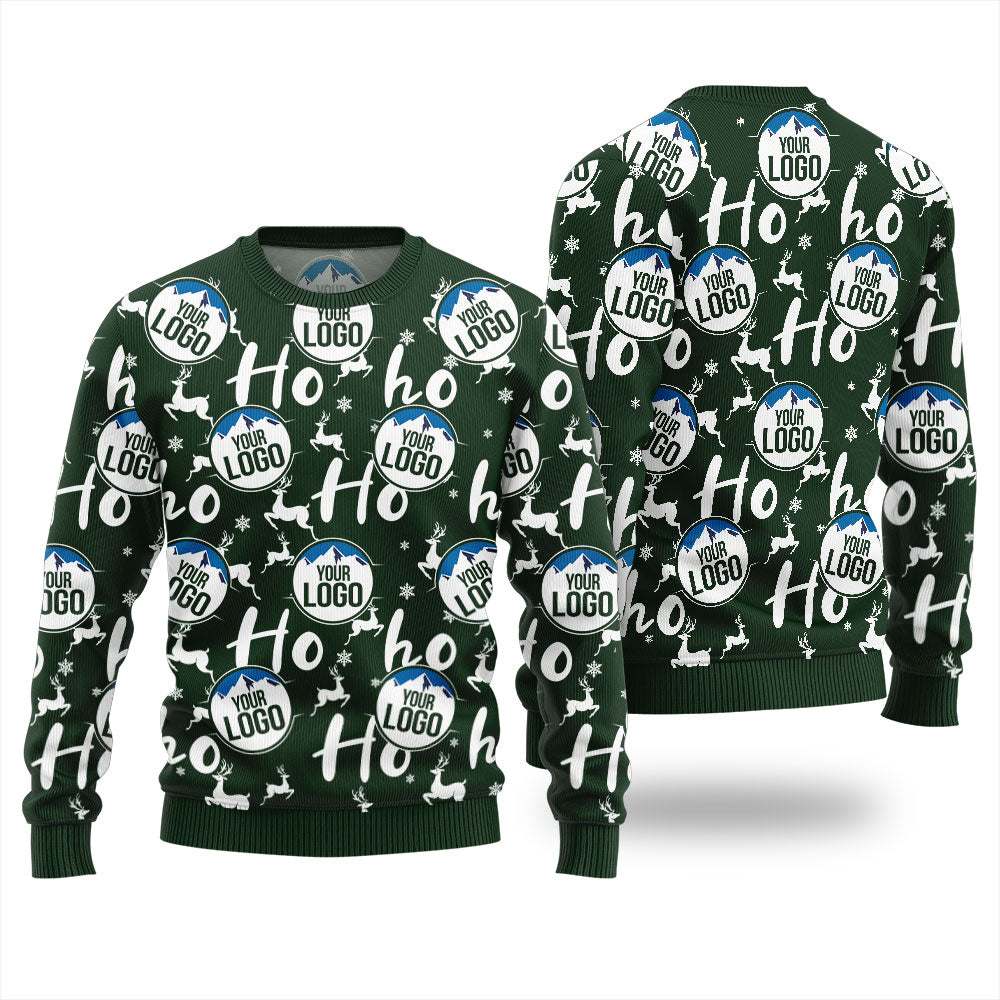 Custom Logo Ho Ho Ho Ugly Christmas Sweater