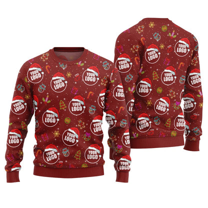 Custom Logo Holiday Cheer Ugly Christmas Sweater