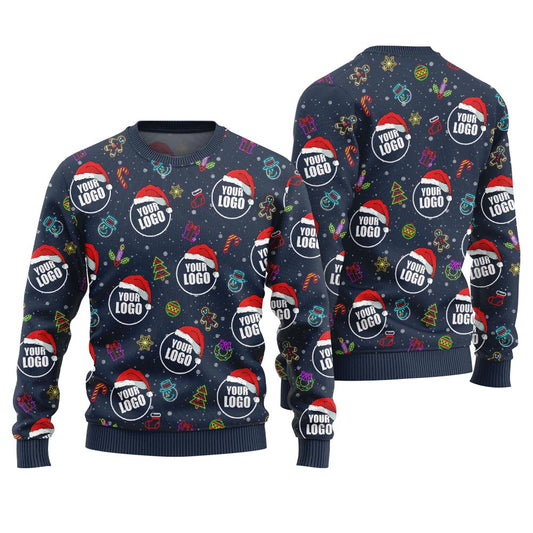 Custom Logo Holiday Cheer Ugly Christmas Sweater