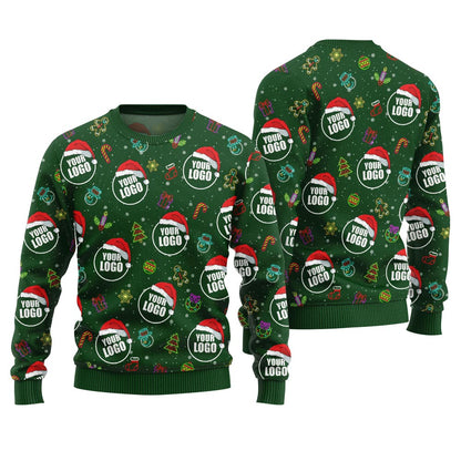 Custom Logo Holiday Cheer Ugly Christmas Sweater