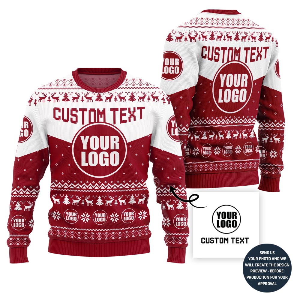 Custom Logo Holiday Sweater For Company