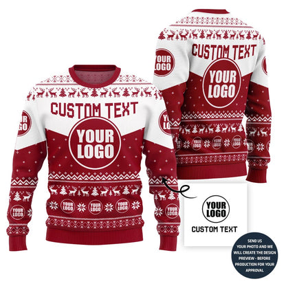 Custom Logo Holiday Sweater For Company
