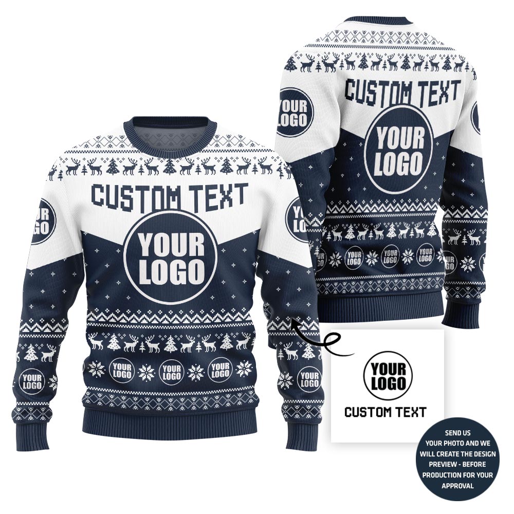 Custom Logo Holiday Sweater For Company