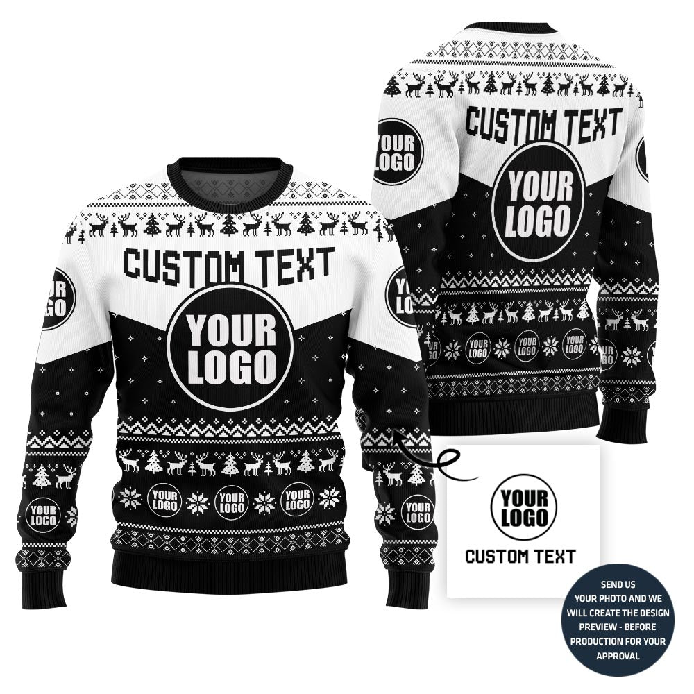Custom Logo Holiday Sweater For Company