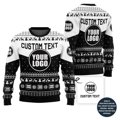 Custom Logo Holiday Sweater For Company