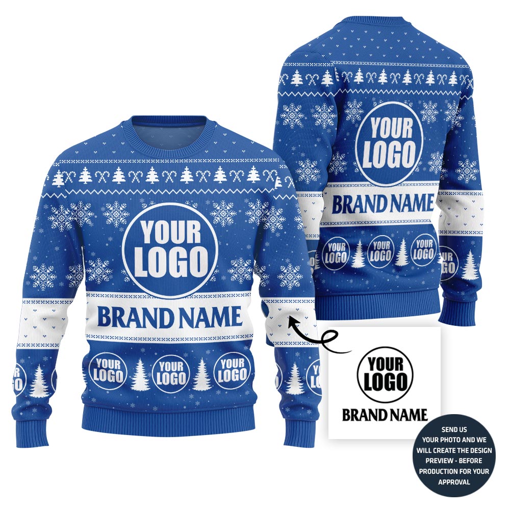 Custom Logo Holiday Sweater For Teams