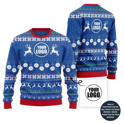 Custom Logo Pickleball Ugly Christmas Sweater