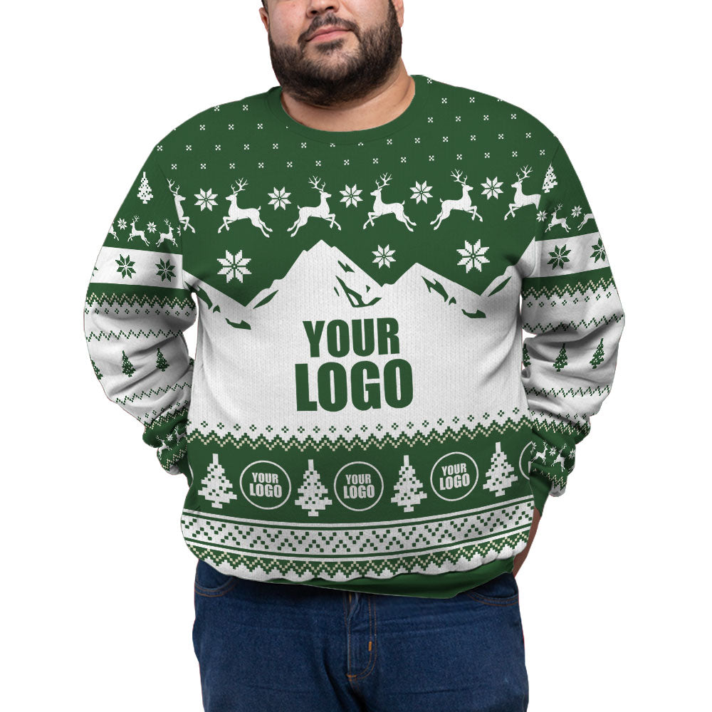 Custom Logo Plus Size Christmas Sweater With Preview
