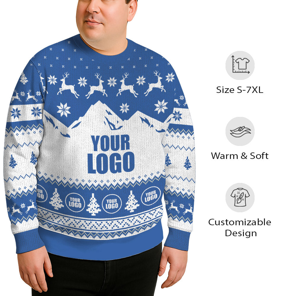 Custom Logo Plus Size Christmas Sweater With Preview
