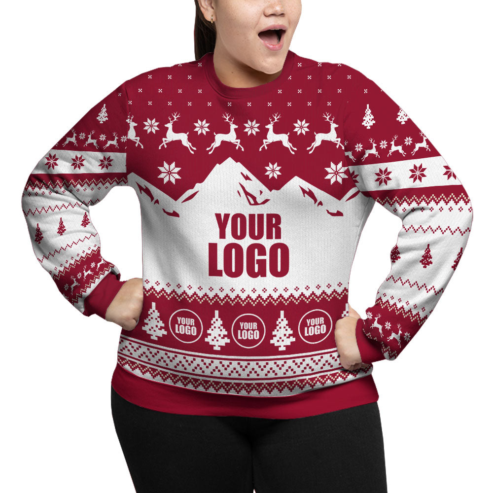 Custom Logo Plus Size Christmas Sweater With Preview