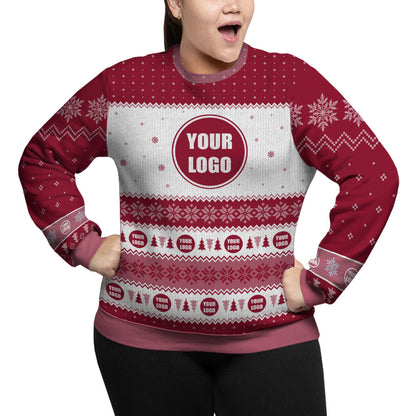 Custom Logo Plus Size Holiday Sweater For Team
