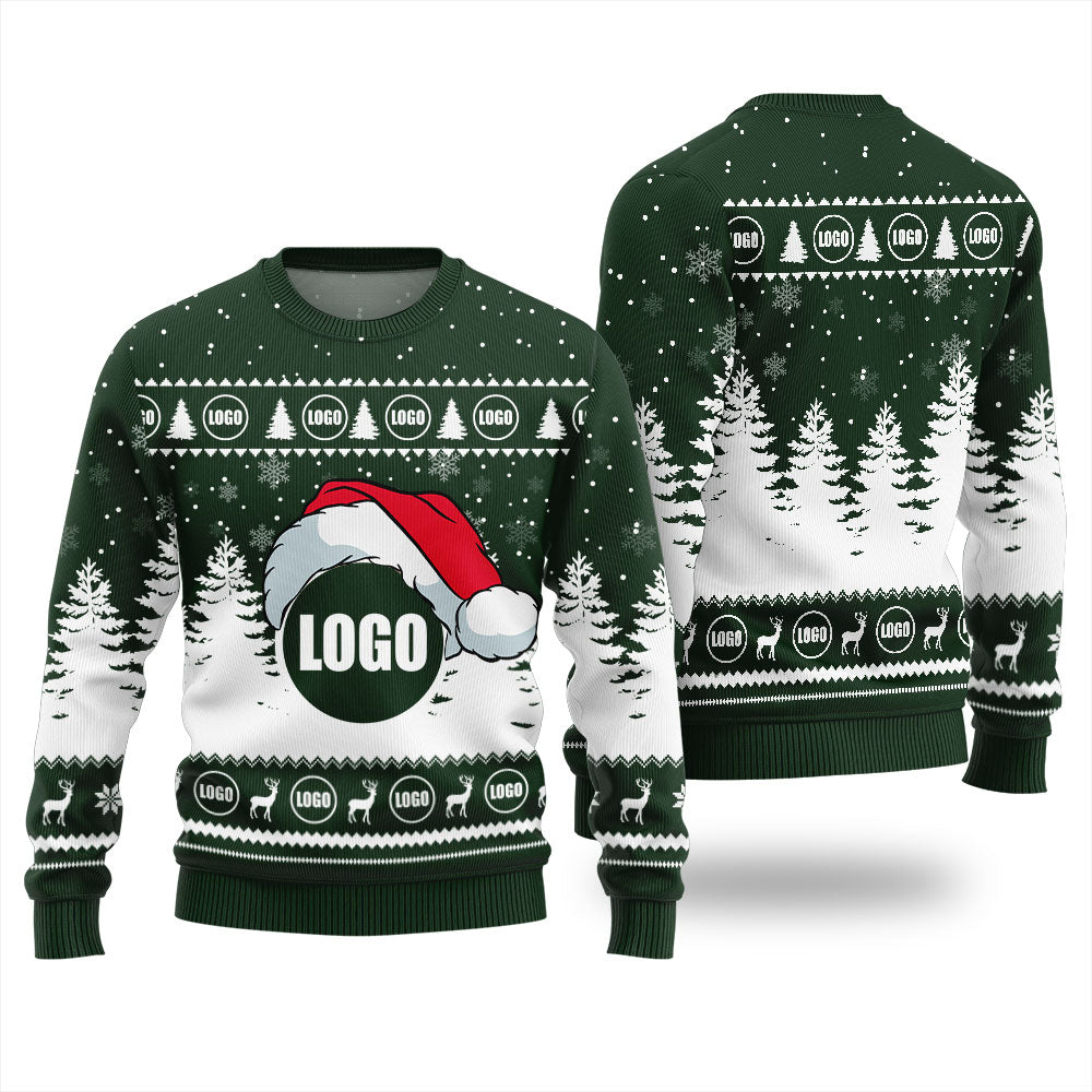 Custom Logo Santa Hat Funny Christmas Sweater For Brand