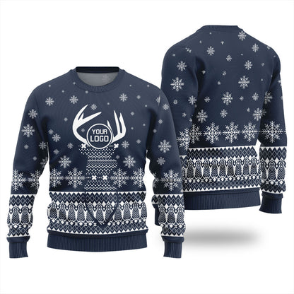 Custom Logo Snowflake Christmas Sweater