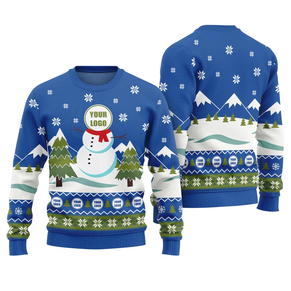 Custom Logo Snowman Christmas Ugly Sweater