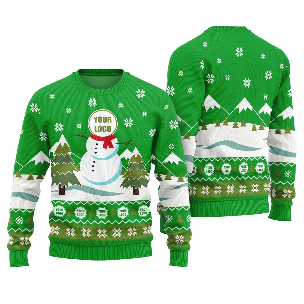 Custom Logo Snowman Christmas Ugly Sweater