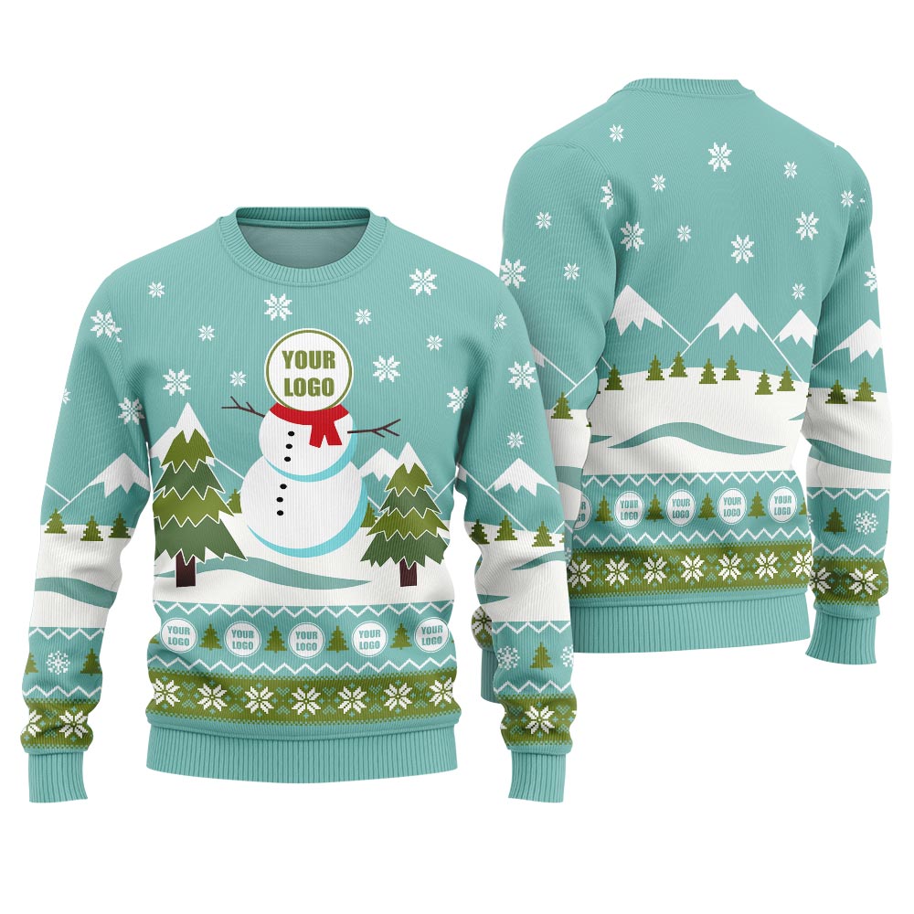 Custom Logo Snowman Christmas Ugly Sweater