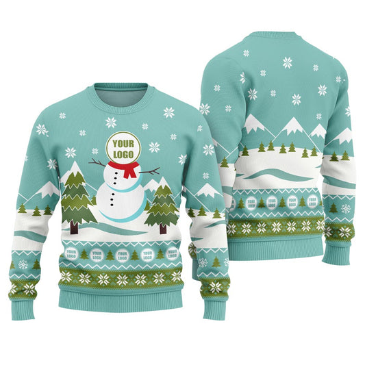 Custom Logo Snowman Christmas Ugly Sweater