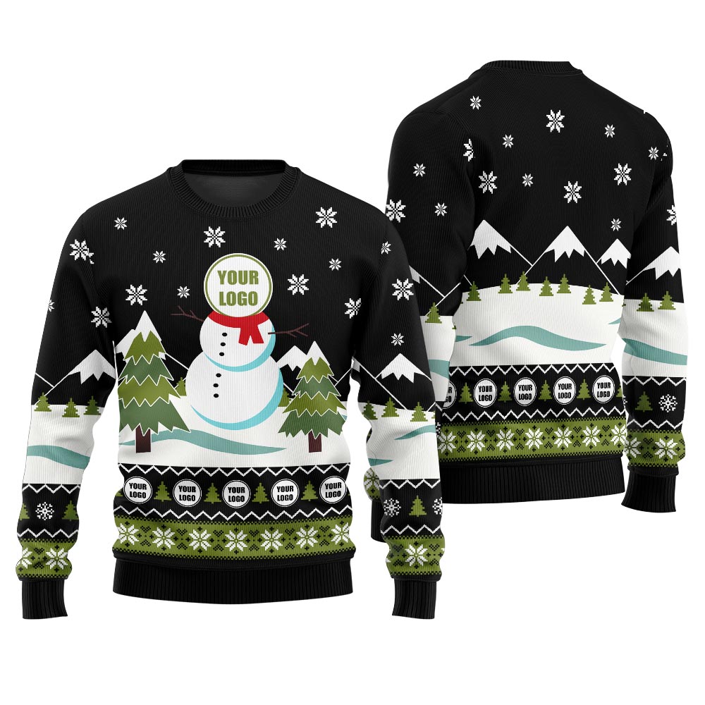 Custom Logo Snowman Christmas Ugly Sweater