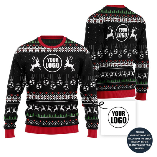 Custom Logo Soccer Ugly Christmas Sweater