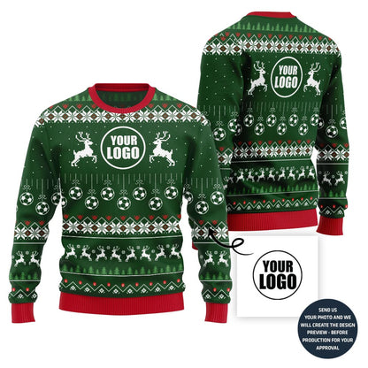 Custom Logo Soccer Ugly Christmas Sweater