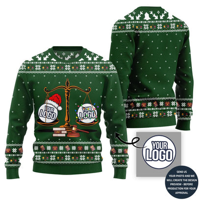 Custom Logo Ugly Christmas Sweater For Law Firm