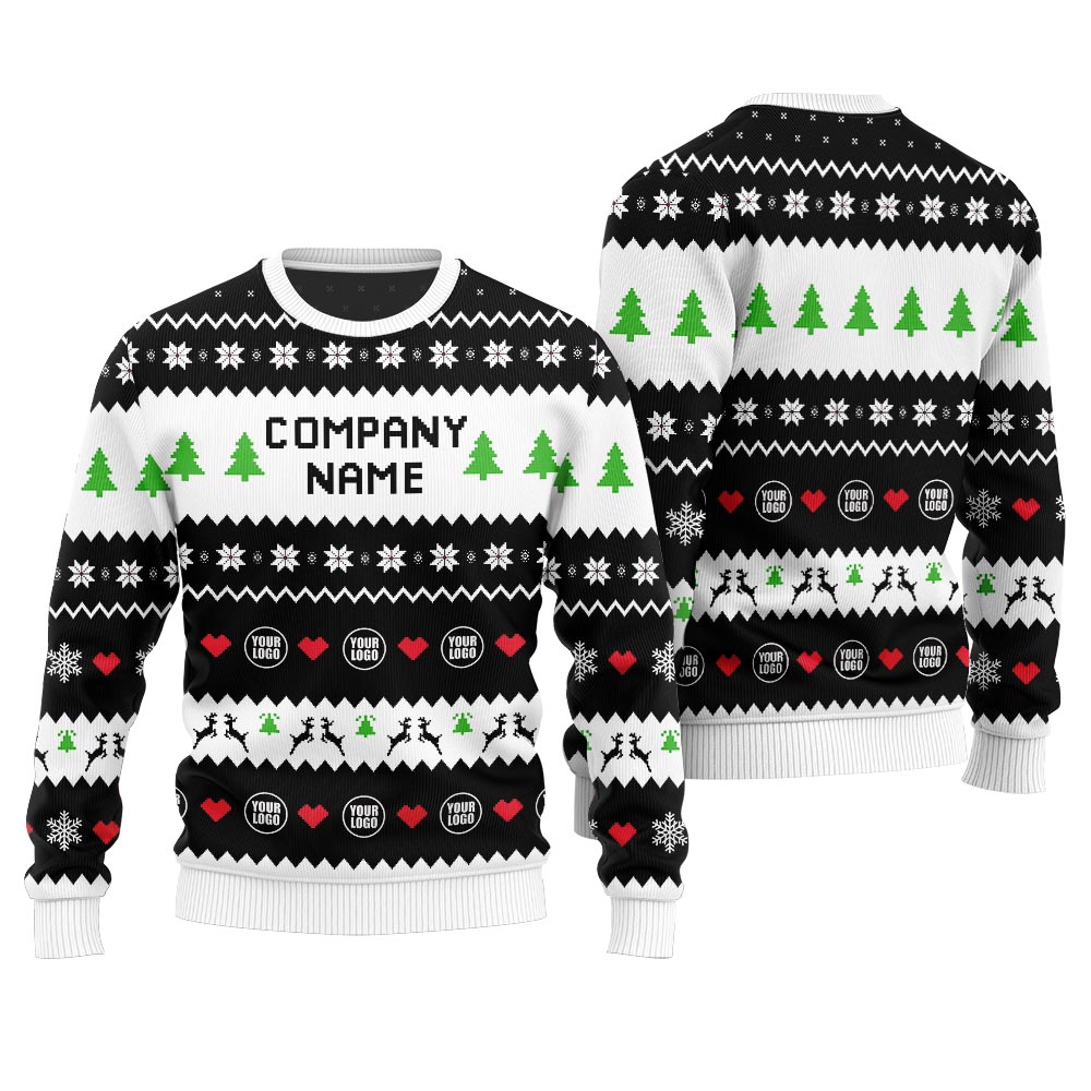 Custom Logo Ugly Christmas Sweater With Company Name